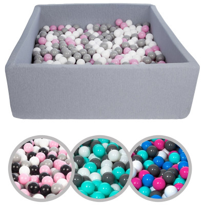 Piscina quadrata 120x120cm con 600 palline colorate